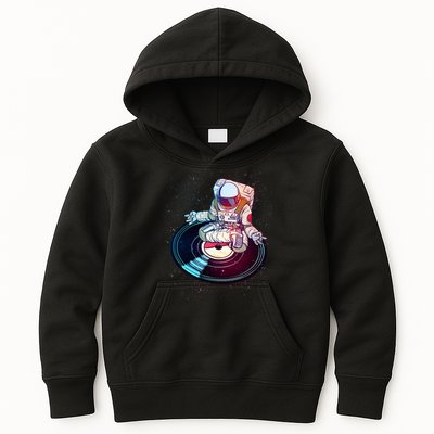 Astronaut Yoga Music Record Kids Hoodie