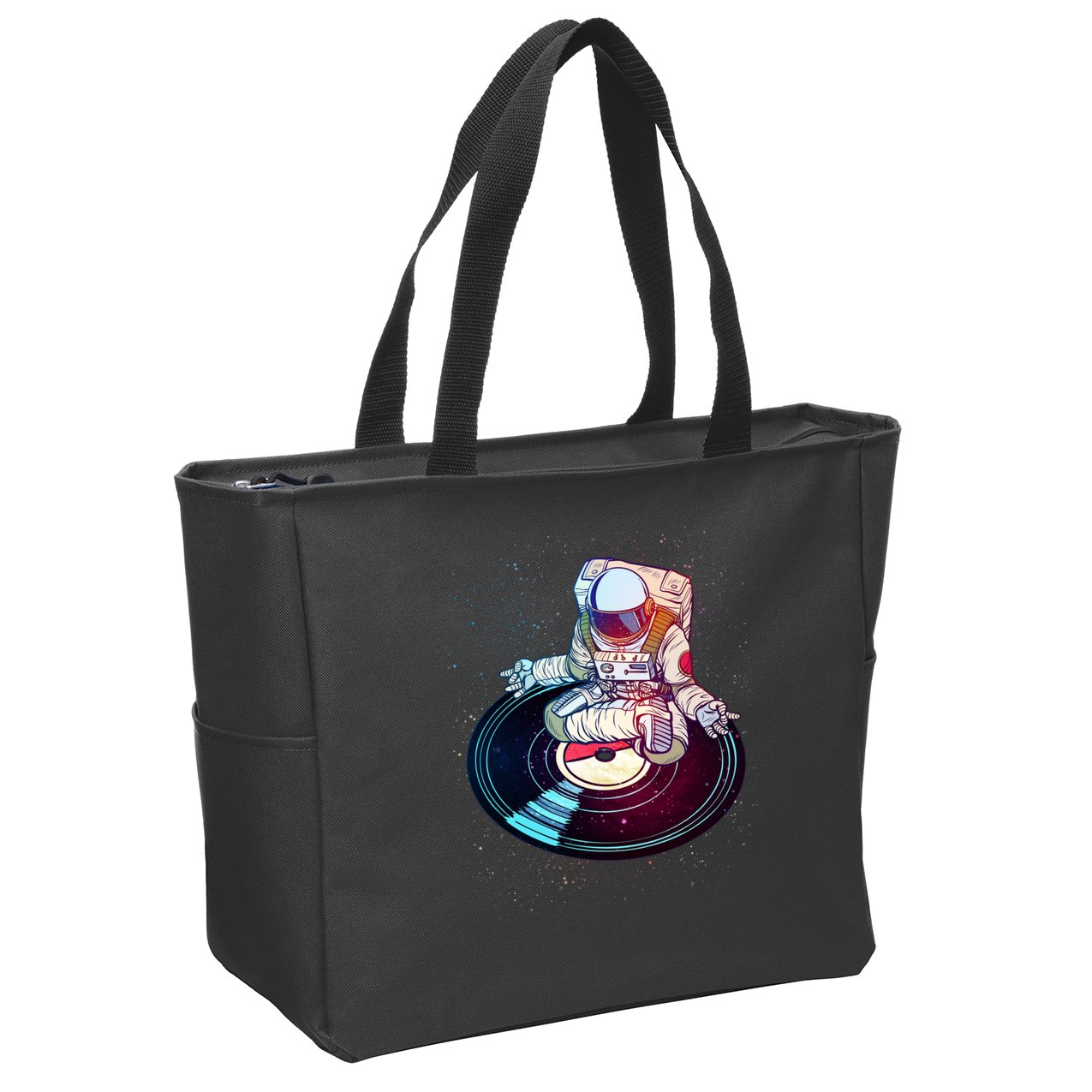 Astronaut Yoga Music Record Zip Tote Bag
