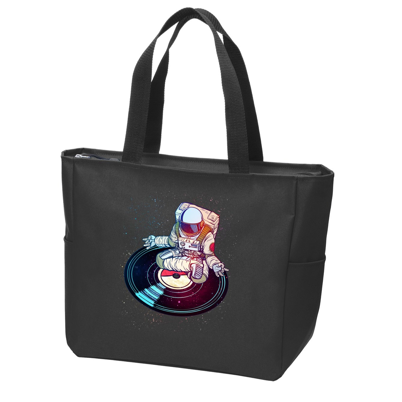 Astronaut Yoga Music Record Zip Tote Bag