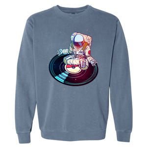 Astronaut Yoga Music Record Garment-Dyed Sweatshirt