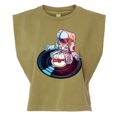 Astronaut Yoga Music Record Garment-Dyed Women's Muscle Tee