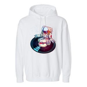 Astronaut Yoga Music Record Garment-Dyed Fleece Hoodie