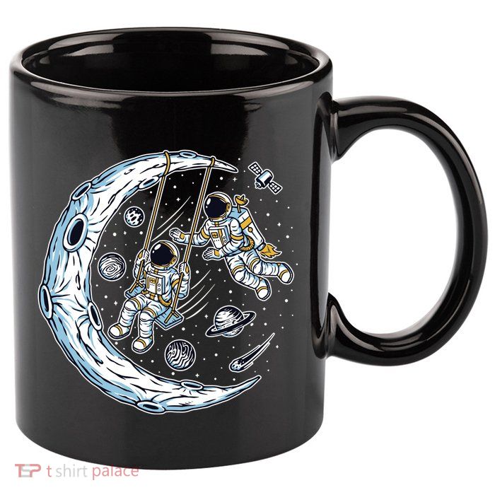 Astronauts Moon Swinging 11oz C Handle Ceramic Mug