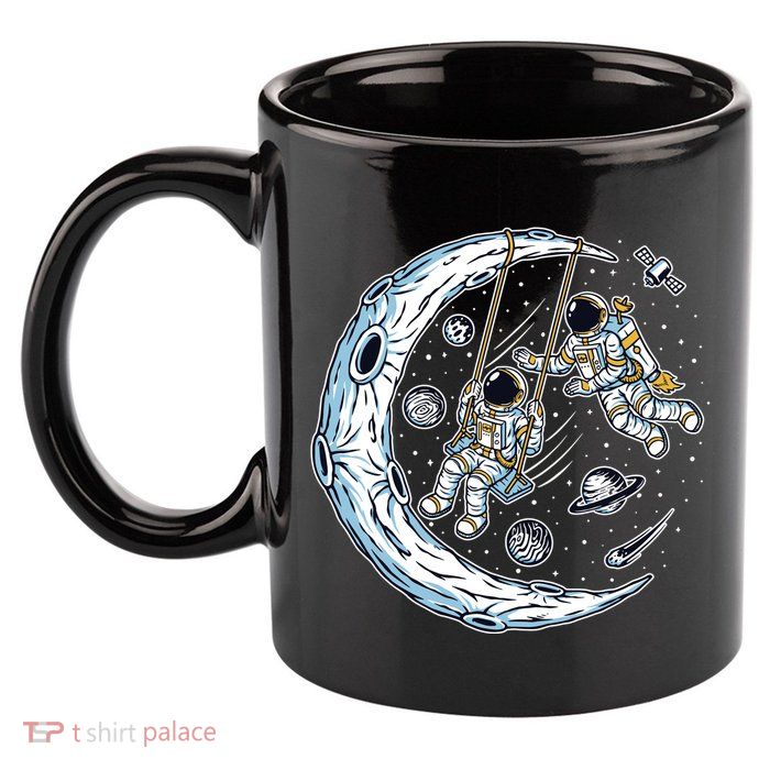 Astronauts Moon Swinging 11oz C Handle Ceramic Mug