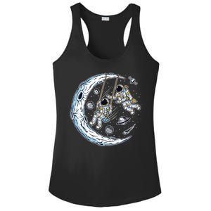 Astronauts Moon Swinging Ladies PosiCharge Competitor Racerback Tank