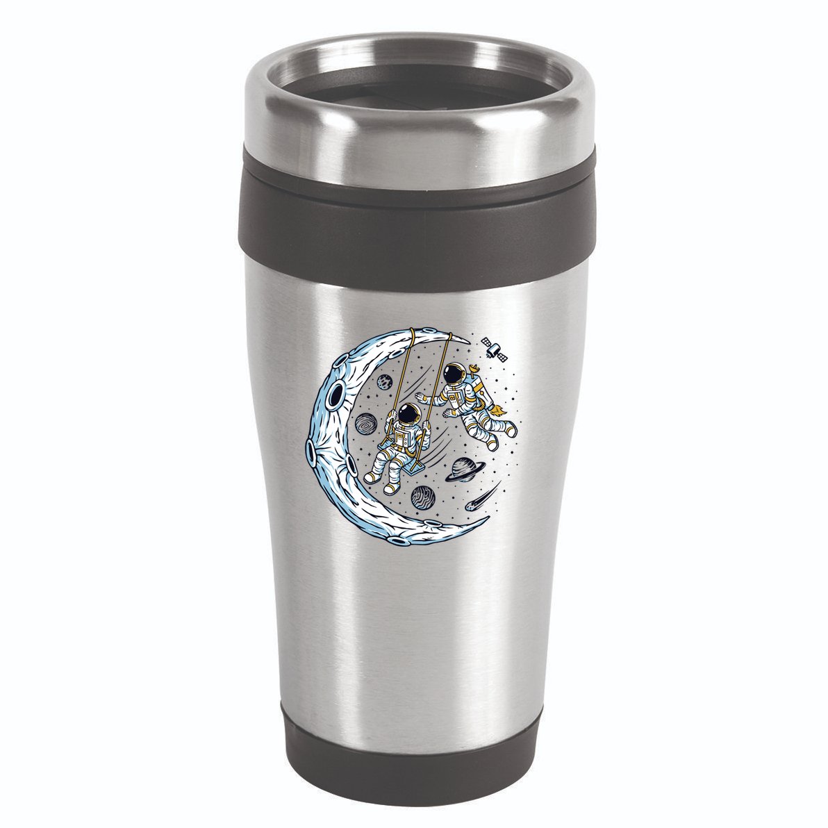 Astronauts Moon Swinging 16oz Travel Tumbler