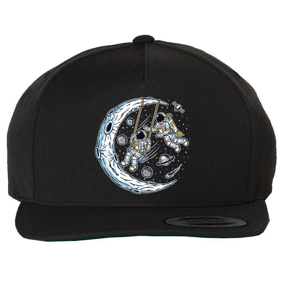 Astronauts Moon Swinging Wool Snapback Cap