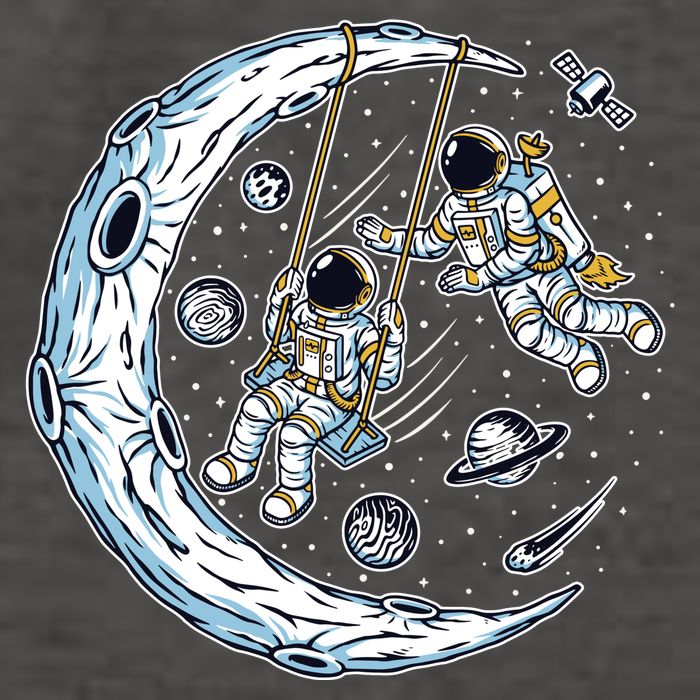 Astronauts Moon Swinging Vector Backpack