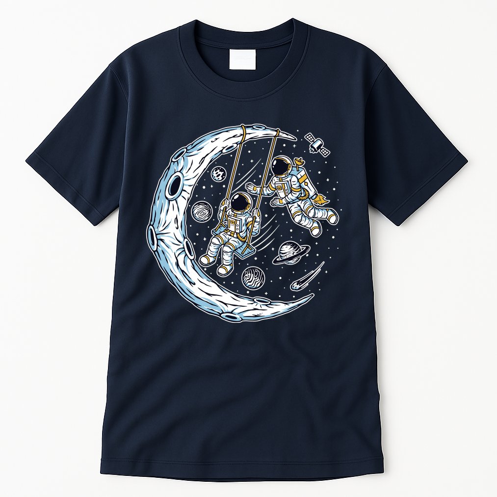 Astronauts Moon Swinging Tall T-Shirt