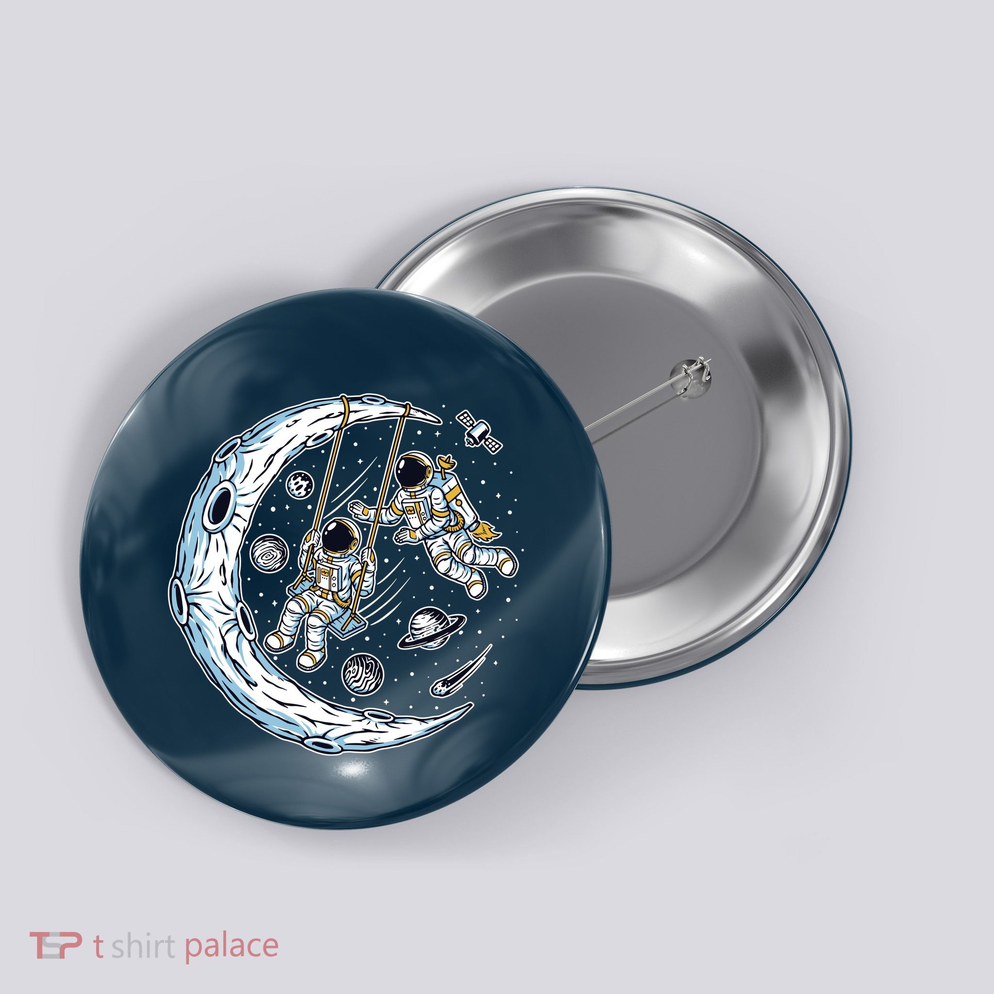 Astronauts Moon Swinging Button