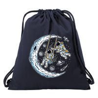 Astronauts Moon Swinging Drawstring Bag