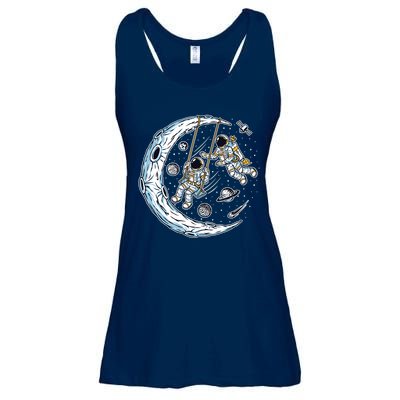 Astronauts Moon Swinging Ladies Essential Flowy Tank