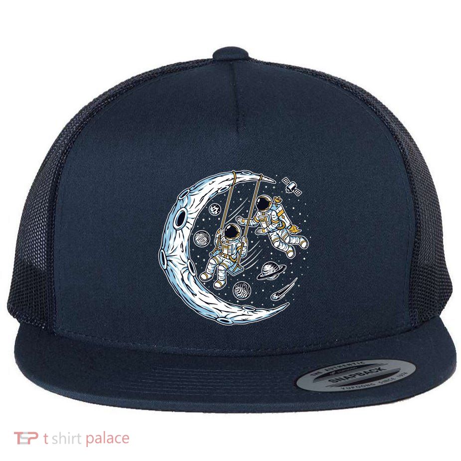 Astronauts Moon Swinging Flatbill Hat