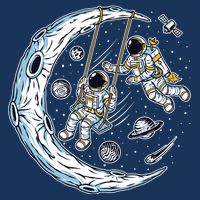 Astronauts Moon Swinging 16 in Basic Backpack