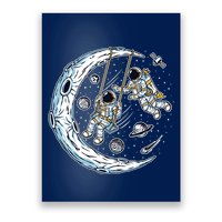 Astronauts Moon Swinging Poster