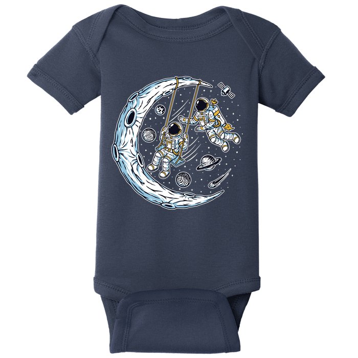 Astronauts Moon Swinging Baby Bodysuit