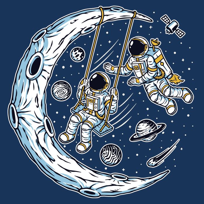 Astronauts Moon Swinging Baby Bodysuit