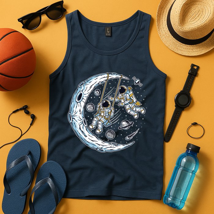 Astronauts Moon Swinging Tank Top