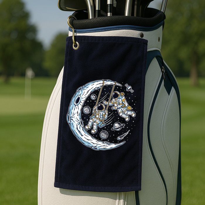 Astronauts Moon Swinging Golf Towel