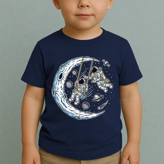 Astronauts Moon Swinging Toddler T-Shirt