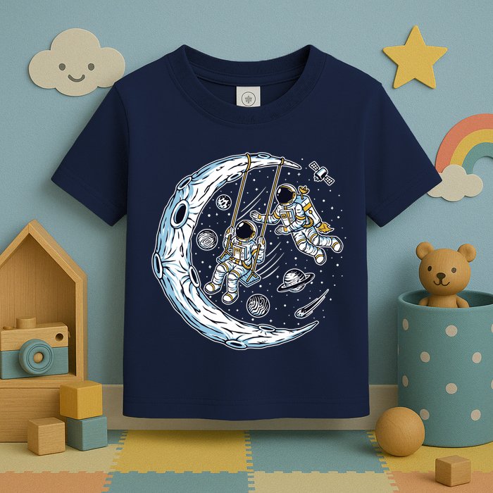 Astronauts Moon Swinging Toddler T-Shirt