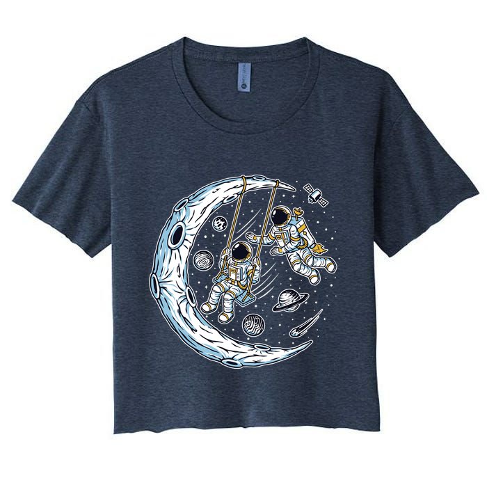 Astronauts Moon Swinging Crop Top