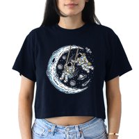Astronauts Moon Swinging Crop Top