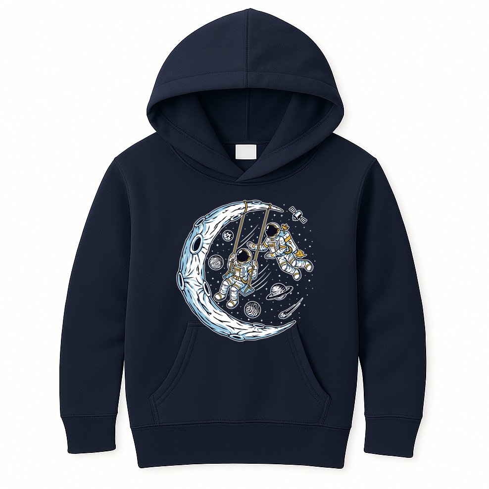 Astronauts Moon Swinging Kids Hoodie
