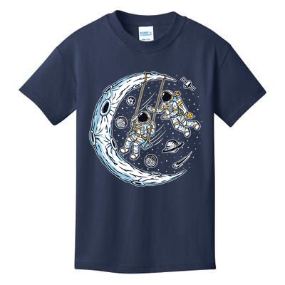 Astronauts Moon Swinging Kids T-Shirt