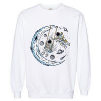 Astronauts Moon Swinging Garment-Dyed Sweatshirt