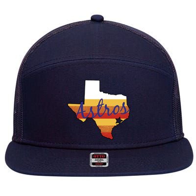 Astros Baseball Vintage 7 Panel Mesh Trucker Snapback Hat