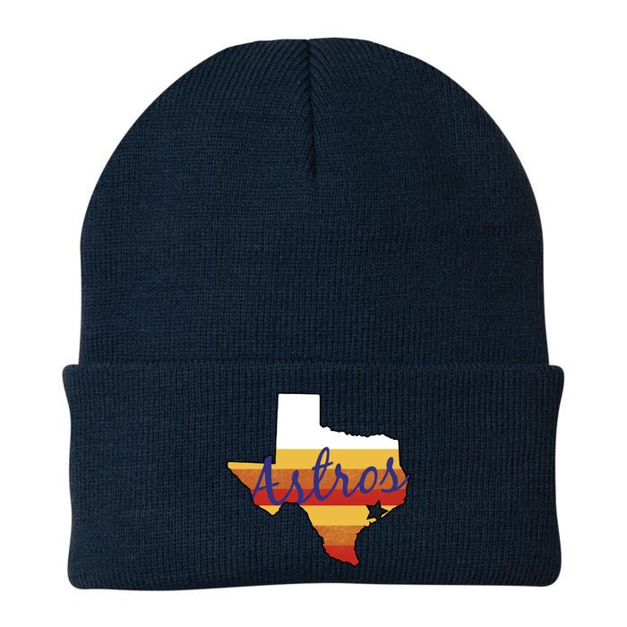 Astros Baseball Vintage Knit Cap Winter Beanie