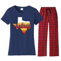 Astros Baseball Vintage Women's Flannel Pajama Set