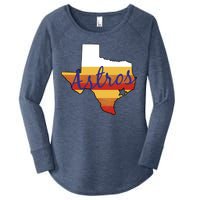 Astros Baseball Vintage Women's Perfect Tri Tunic Long Sleeve Shirt