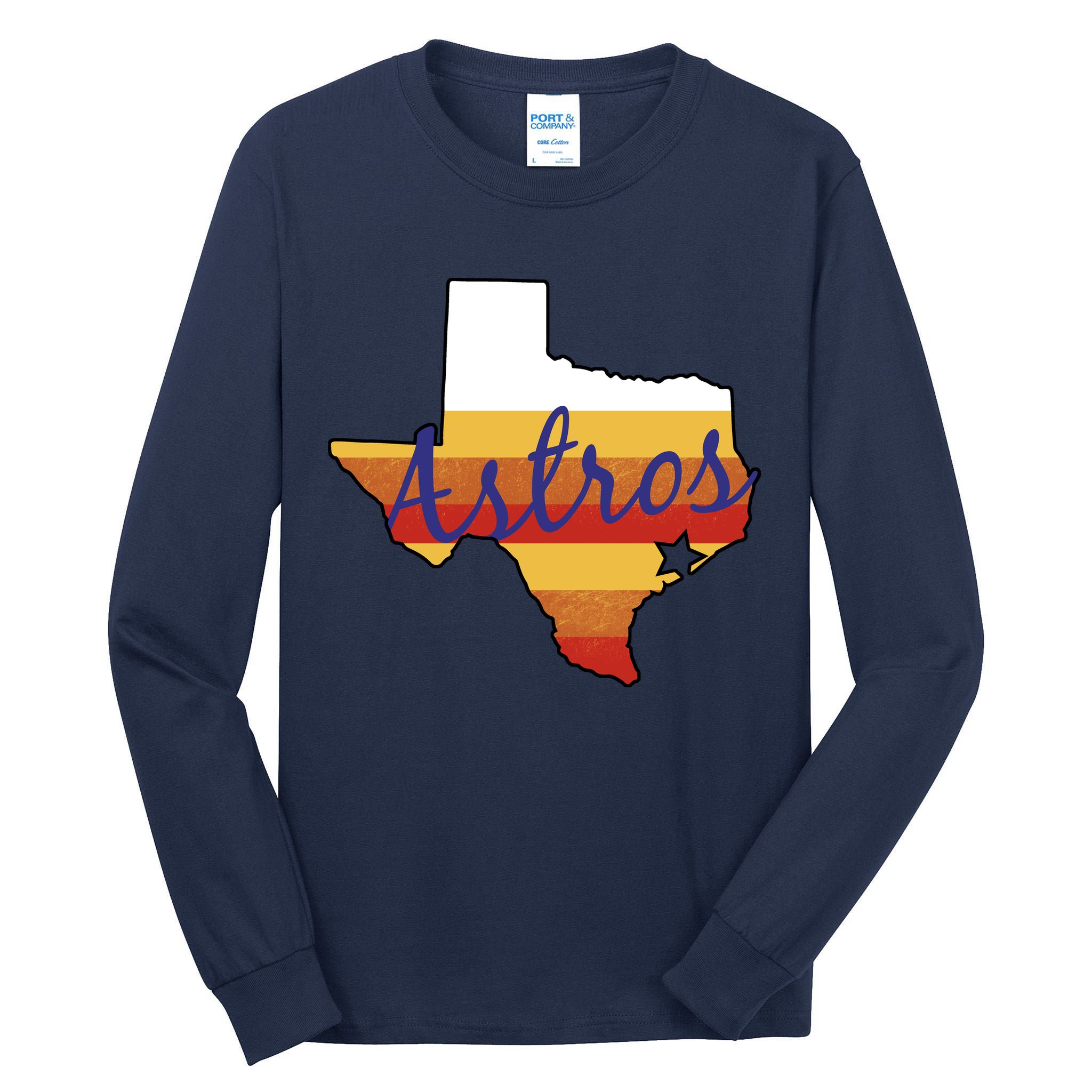 Astros Baseball Vintage Tall Long Sleeve T-Shirt