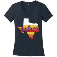 Astros Baseball Vintage Women's V-Neck T-Shirt