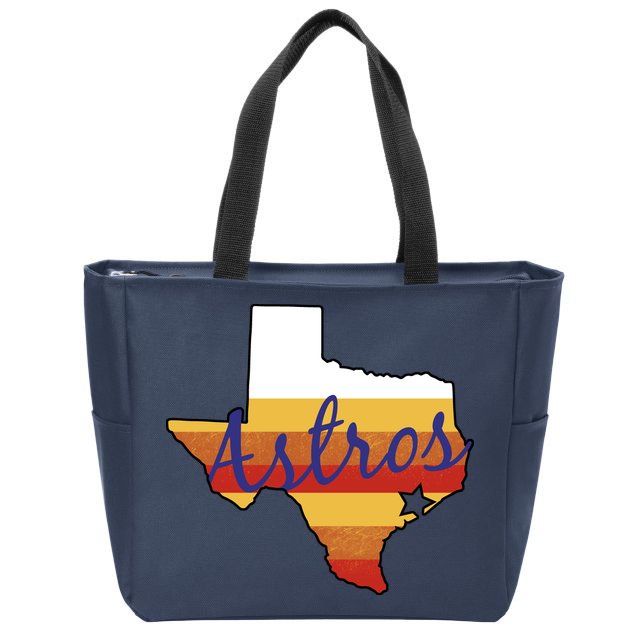 Astros Baseball Vintage Zip Tote Bag