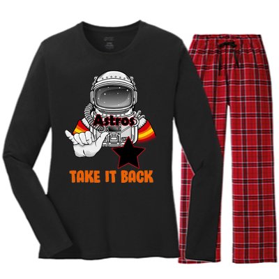 Astros Take It Back Women's Long Sleeve Flannel Pajama Set 