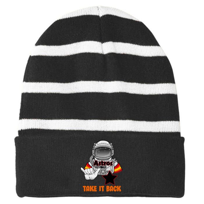 Astros Take It Back Striped Beanie with Solid Band