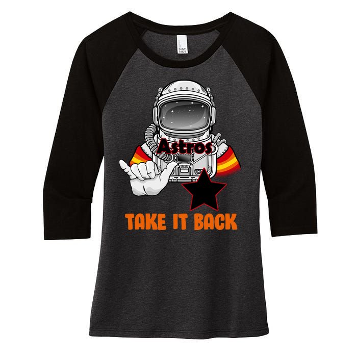 Astros Take It Back Women's Tri-Blend 3/4-Sleeve Raglan Shirt