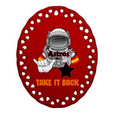 Astros Take It Back Ceramic Oval Ornament