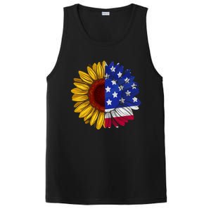 America Sunflower Us Flag 4th July American Patriotic Flower Gift PosiCharge Competitor Tank