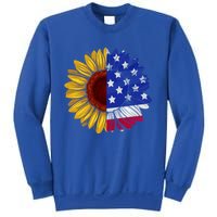 America Sunflower Us Flag 4th July American Patriotic Flower Gift Sweatshirt