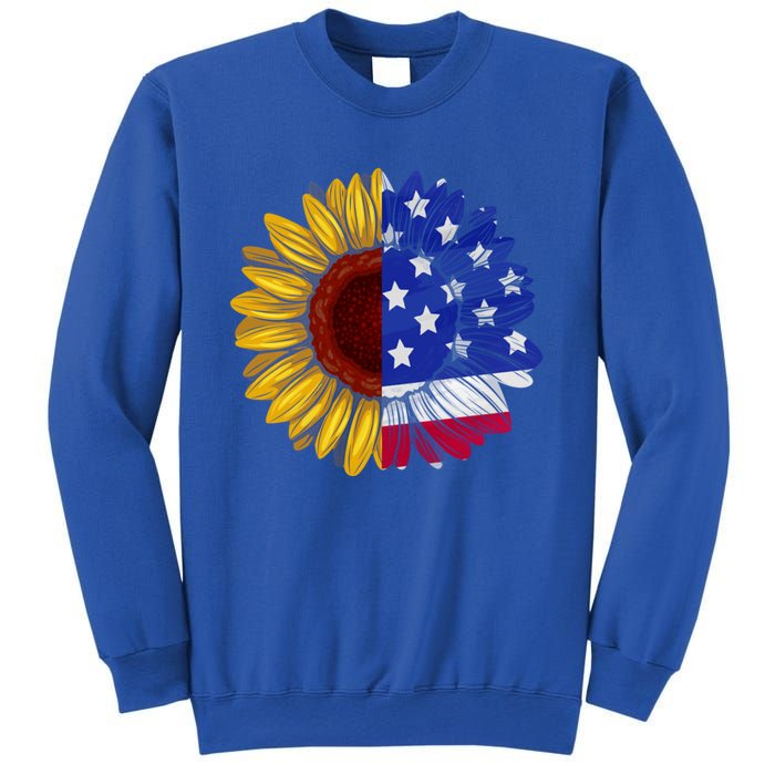 America Sunflower Us Flag 4th July American Patriotic Flower Gift Sweatshirt