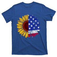 America Sunflower Us Flag 4th July American Patriotic Flower Gift T-Shirt