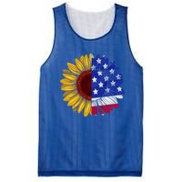 America Sunflower Us Flag 4th July American Patriotic Flower Gift Mesh Reversible Basketball Jersey Tank