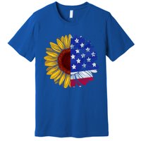 America Sunflower Us Flag 4th July American Patriotic Flower Gift Premium T-Shirt