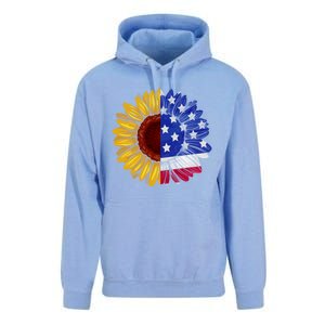 America Sunflower Us Flag 4th July American Patriotic Flower Gift Unisex Surf Hoodie