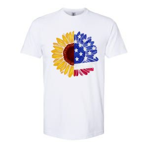 America Sunflower Us Flag 4th July American Patriotic Flower Gift Softstyle CVC T-Shirt