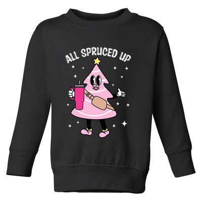 All Spruced Up Bougie Christmas Tree Boujee Xmas Christmas Toddler Sweatshirt